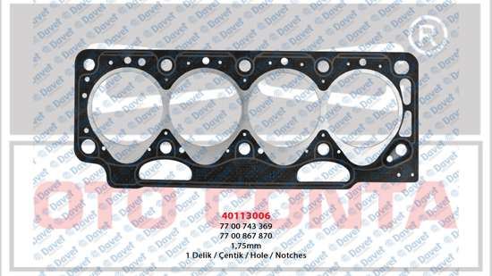 OTOCONTA 40113006 Silindir Kapak Conta 1.75mm R19 Express Clio Megane 1.9d (F8q) 1 Delik  ####